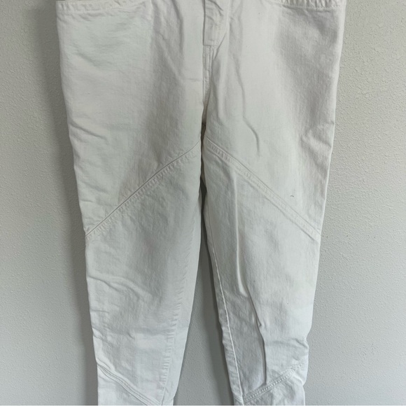 Isabel Marant Nadeloisa Tapered Leg Cotton High Rise Slim Jeans White Trousers 2 - Picture 6 of 13